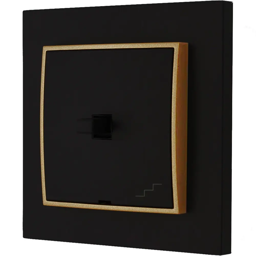 Treppenschalter Im Us-stil, Karlik Mini, Farbe: Mattschwarz/gold