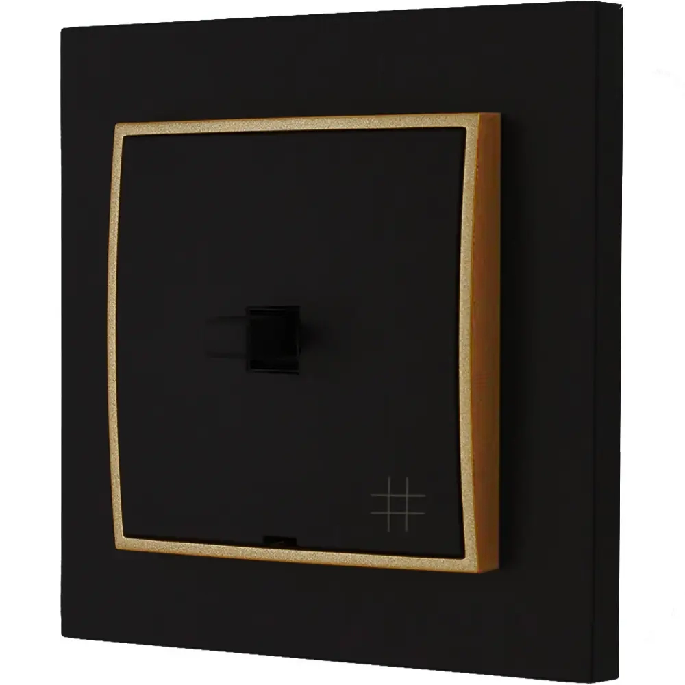Kreuzschalter Im Us-stil, Karlik Mini, Farbe: Mattschwarz/gold