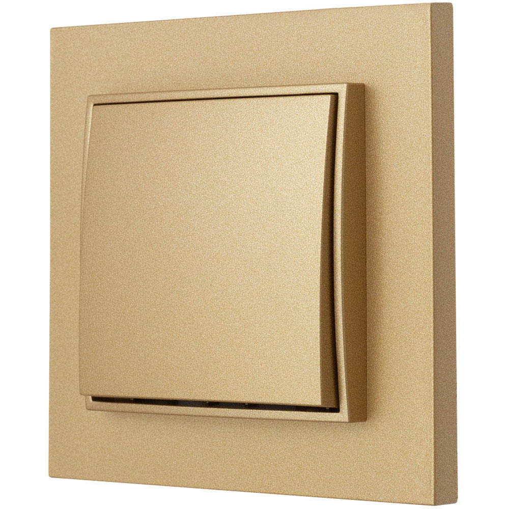 Einzelschalter Mit Rahmen, Karlik Mini, Goldfarben
