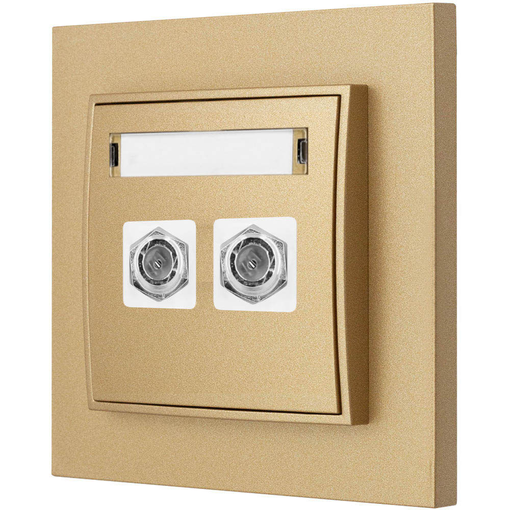 2x Antennenbuchse Mit Rahmen Karlik Mini Goldfarbe