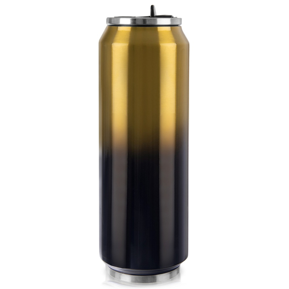 Thermobecher/thermosflasche Für Heiße Und Kalte Getränke, Schwarz/gold, 0,7