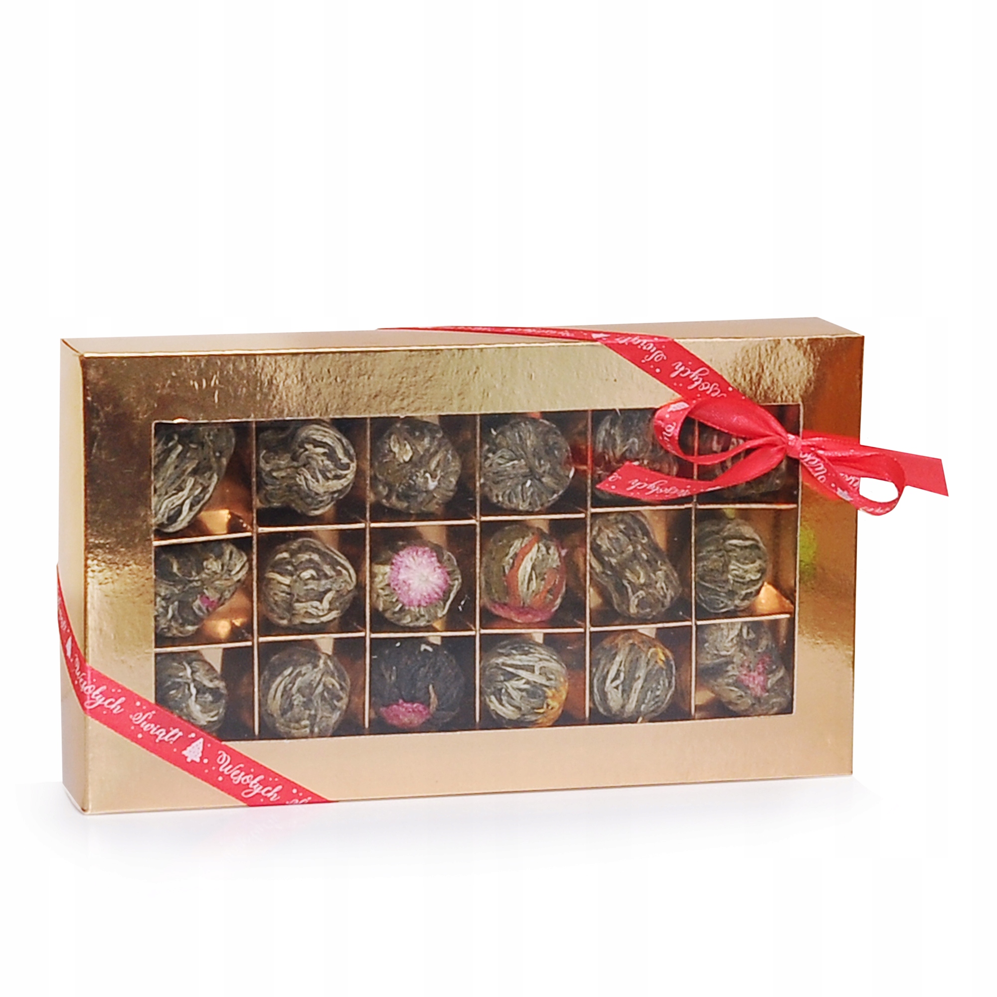 Ein Set Blühender Tees Als Geschenk, Eine Schachtel Pralinen Mit Blütenaroma, 18 Verschiedene Teesorten