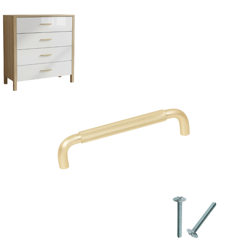 Goldverzierter Möbelgriff Für Fluid Furniture, 128 Mm, Graviert Aks