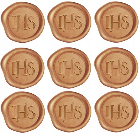Wachssiegel Zum Versiegeln Von Einladungen Zur Heiligen Kommunion Ihs Gold 9 Stück.