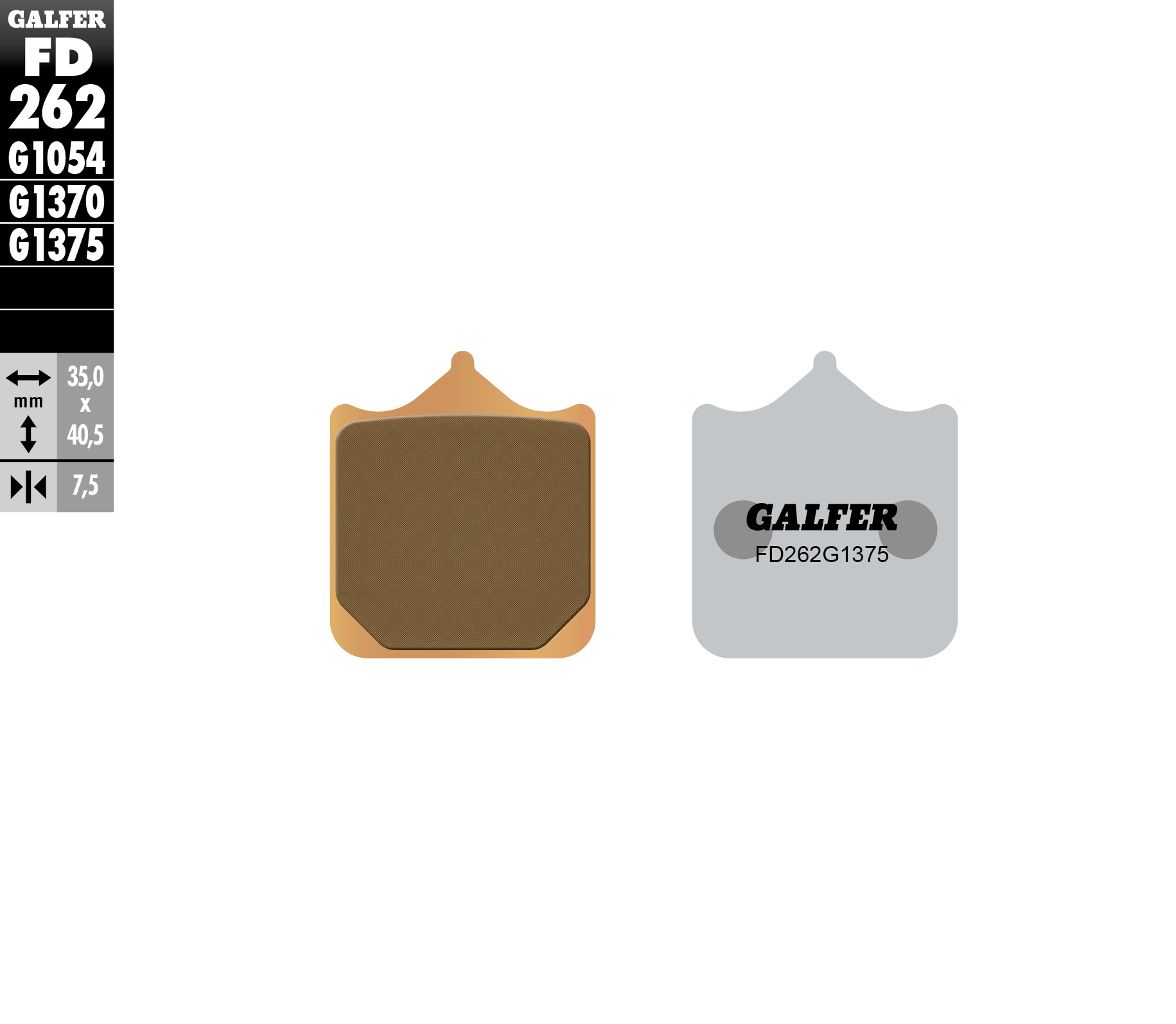 Galfer Bremsbeläge Kh322/4 Sintermetall (gold) Sport