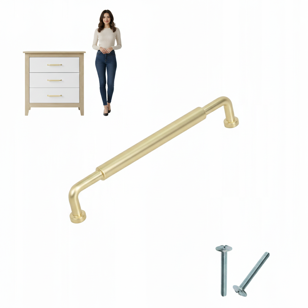 Goldener Möbelgriff Für Küchenschränke 160/173 Mm, Modernes Econr-modell Von Aks