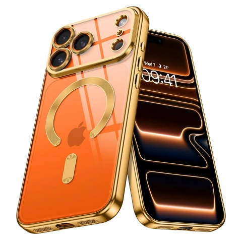 Magsafe-hülle Für Apple Iphone 17 Pro – Glamouröse Hülle Mit Linsenschutz, Elegant Und Kratzfest – Alogy Luxuryring™ Glamour Case Gold