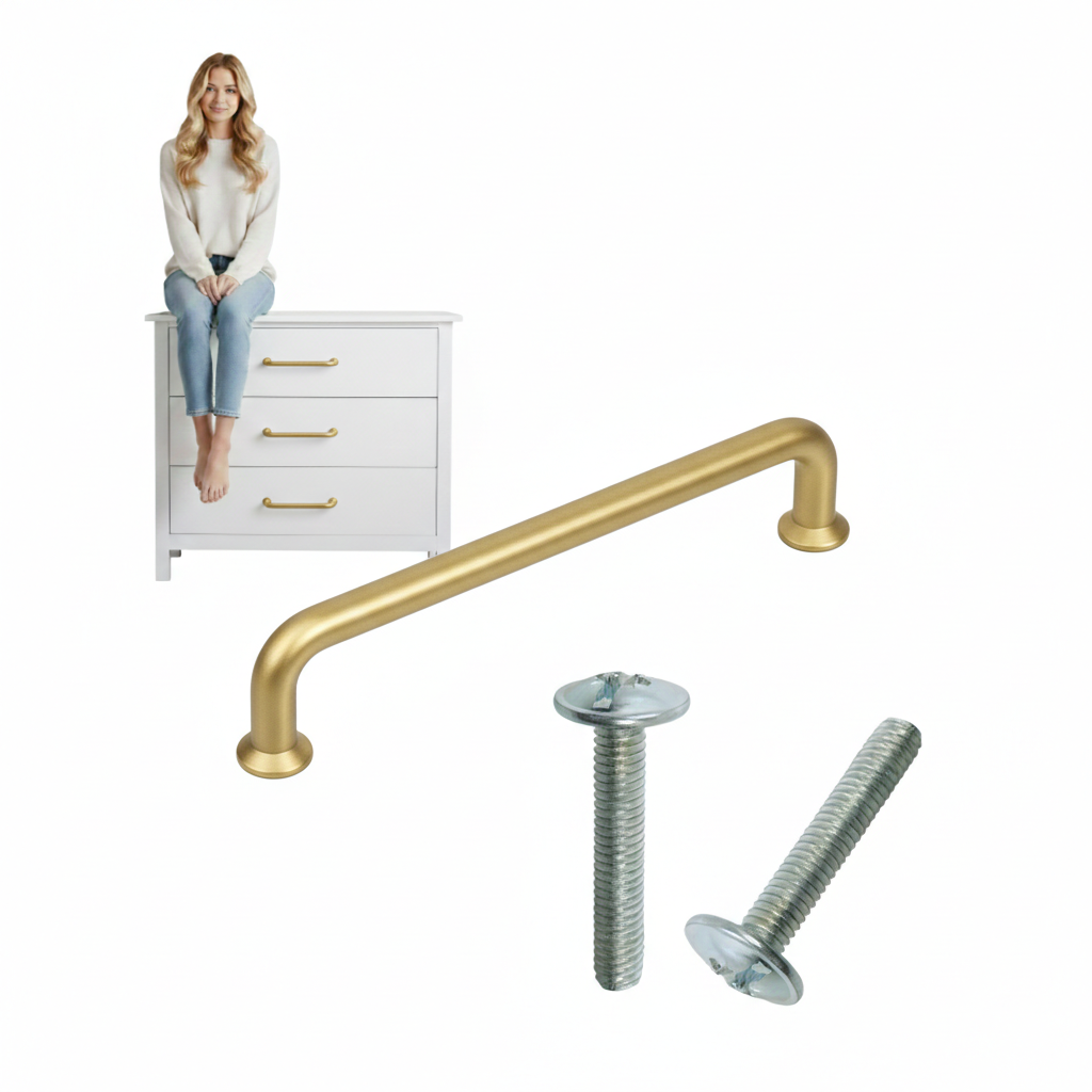 Loft-möbelgriff 160, Gebürstetes Gold, Stilvolles Modernes Design, Aks