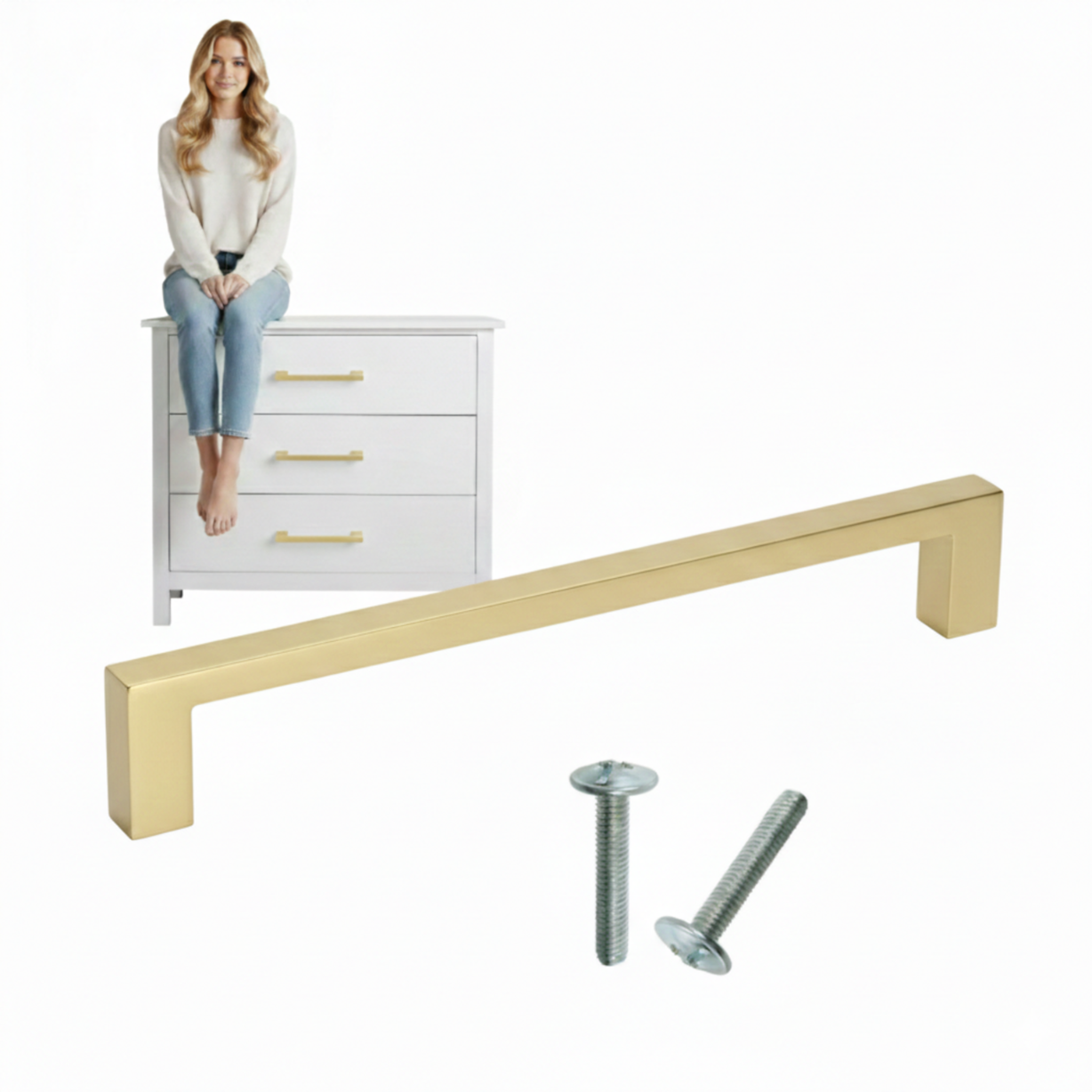 Skyline Möbelgriff 320 Mm, Gebürstetes Gold, Moderner Stil, Aks