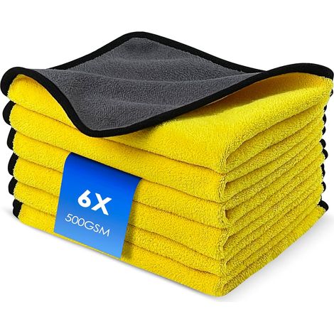 6er-set Mikrofasertücher Für Die Autopflege Inklusive Trockenpads, Mikrofasertücher, Staubtücher Für Autolack, Extrem Saugfähig, Professionelle Reinigung, 40 X 30 Cm