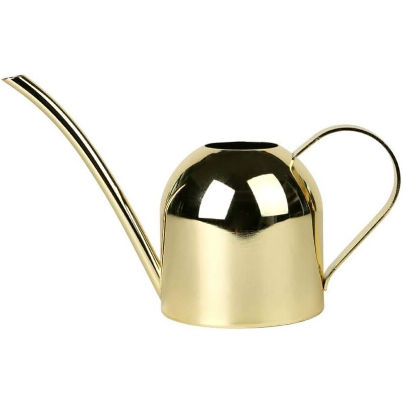 Moderne Gießkanne Aus Edelstahl Für Zimmerpflanzen Mit Komfortablem Griff, Langem Ausguss, Robustem Korpus Für Den Innen- Und Außenbereich, Goldfarben.