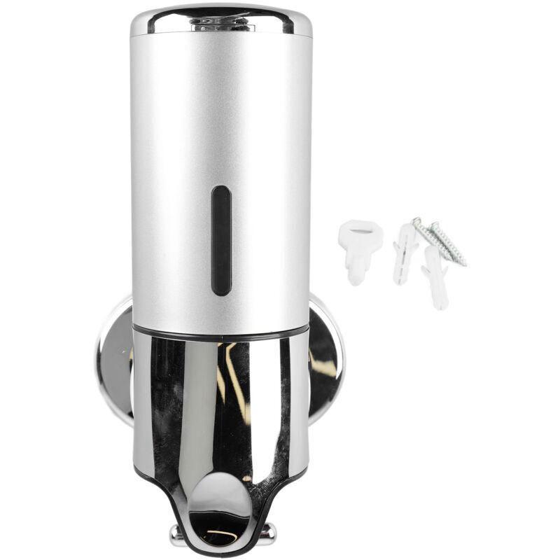Wandmontierter Seifenspender Aus Silbernem Abs-kunststoff, Duschgel- Und Conditionerspender, 500-ml-reservoir Für Hotels, Restaurants Und Privathaushalte.