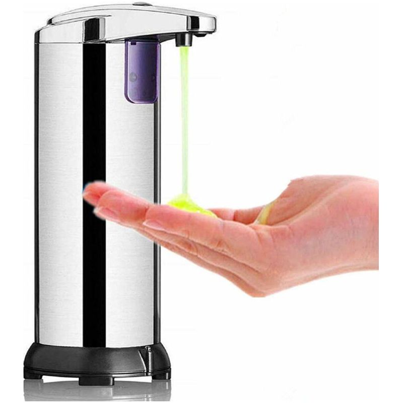 Automatischer Seifenspender Mit Berührungsloser Edelstahl-seifenausgabe Mit Infrarot-bewegungssensor, Wasserdichtem Sockel Und Einstellbarem Schalter.