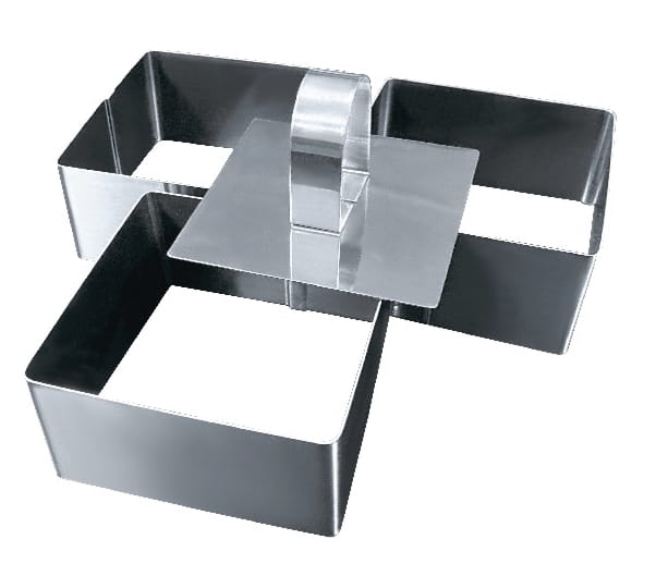 Set Mit Dessertringen, 8 X 4 Cm Hoch / 3 Stück, Quadratisch