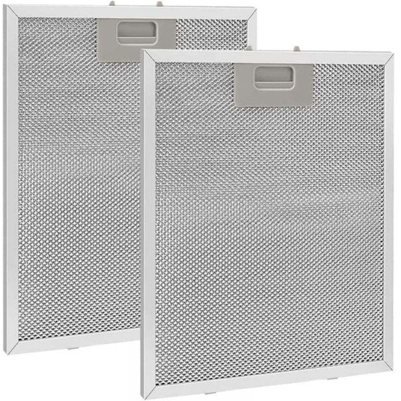 2er-pack Metall-fettfilter 320 X 260 Mm, Aluminium, Fettabweisend, Waschbar, Netzgewebe, Zubehör Für Dunstabzugshauben – Silber