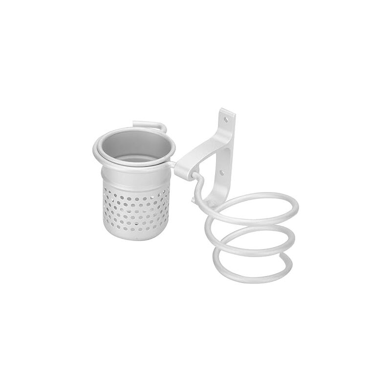 (silber) 2-in-1-wandhalterung Für Föhn, Hängendes Föhnregal Aus Aluminium Mit Aufbewahrungsfach Für Haarzubehör Und Haken Für Das Badezimmer