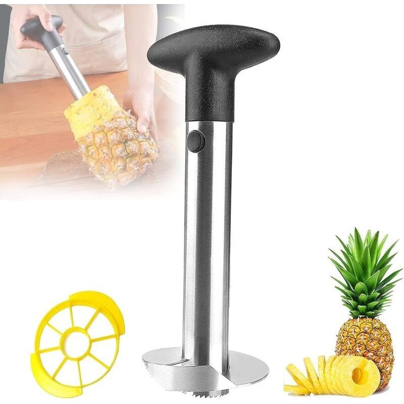 Ananasschäler Aus Edelstahl – Scharfe Klinge Zum Schneiden Von Fruchtringen – Ergonomisches Design Für Einfache Handhabung – Küchenhelfer