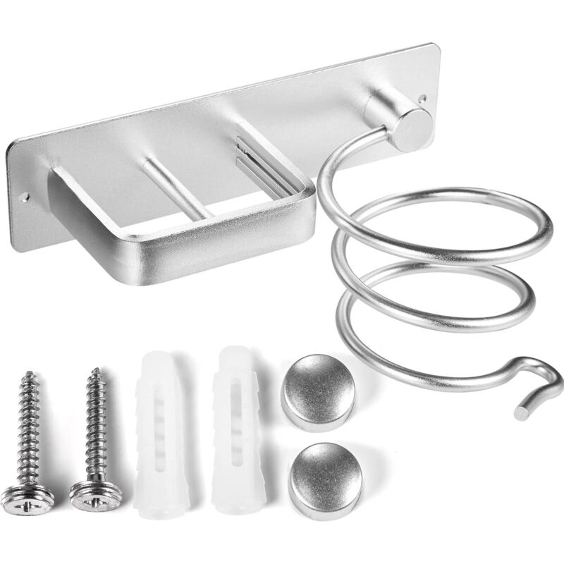 Haartrocknerhalter, Haartrockner- Und Glätteisenhalter Aus Aluminium, Wandmontierter Haartrocknerhalter, Ablage Für Bad, Schlafzimmer, Hotel