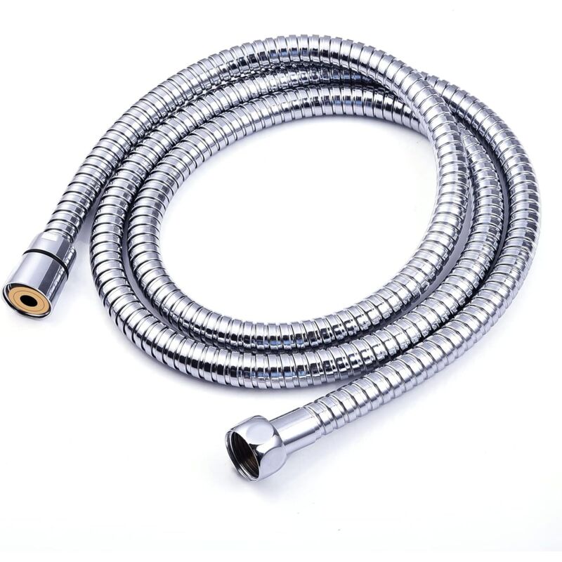 Duschschlauch 1,5 M, Premium-duschschlauch Mit Doppeltem Verdrehschutz, Flexibler Und Knickfester Edelstahl-duschschlauch Mit Chrom, Universalanschlussgröße (silber)