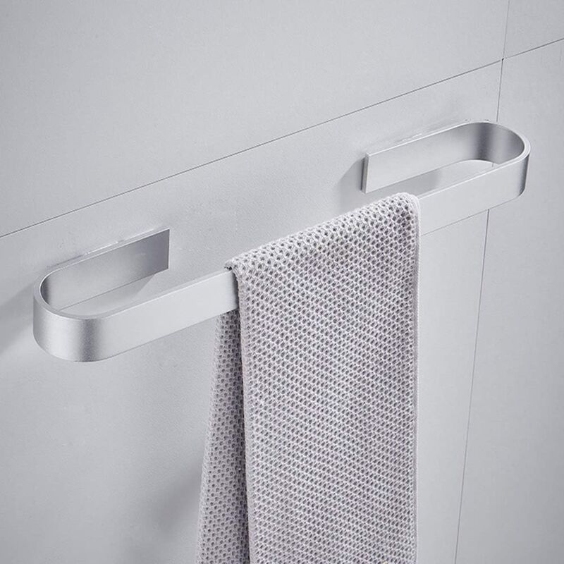 (silber, 40 Cm) Wandhandtuchhalter Ohne Bohren, Rostfreie Schienen, Badetücher, Wäscheständer, Küchentuchhalter
