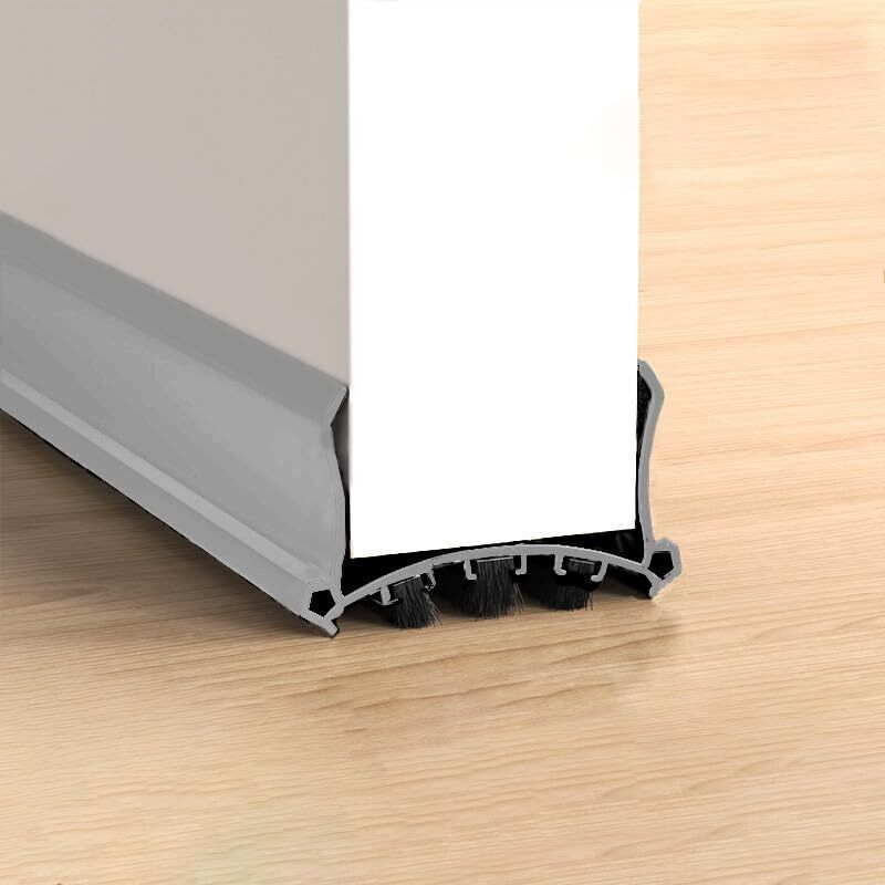 96 Cm Graue Türbodendichtung, Selbstklebender Türzugluftstopper, Schalldichte Türdichtung, Für Türen Mit Einer Dicke Von 3,5 Bis 5,5 Cm Und Einem Spalt Am Boden Von 0,3 Bis 2 Cm, (grau)