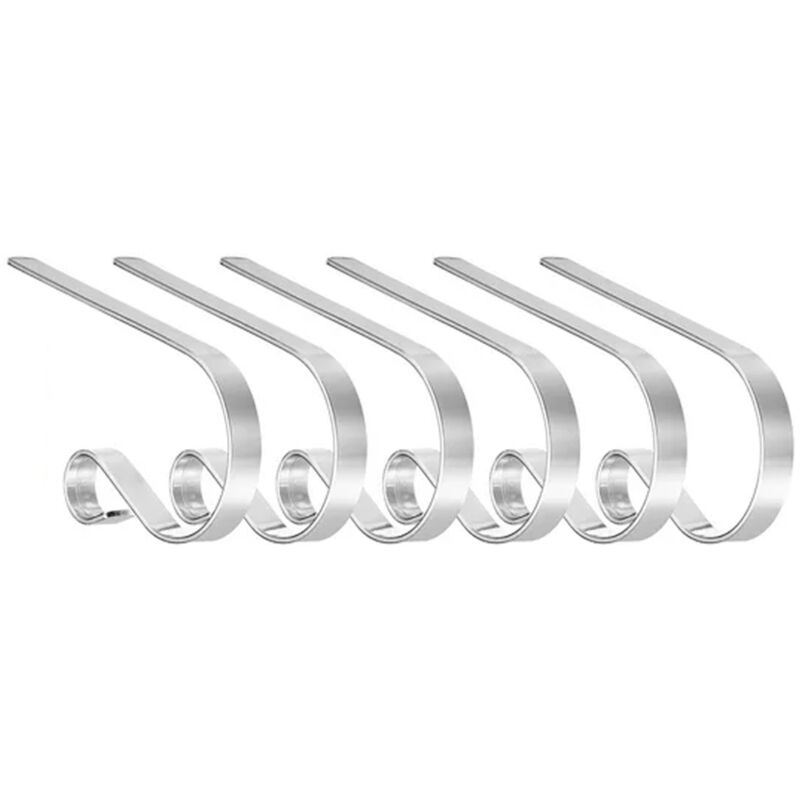 6er-pack Metallhaken Für Weihnachtsstrümpfe, Weihnachtsstrumpfhalter Für Die Kamin-dekoration, Silber