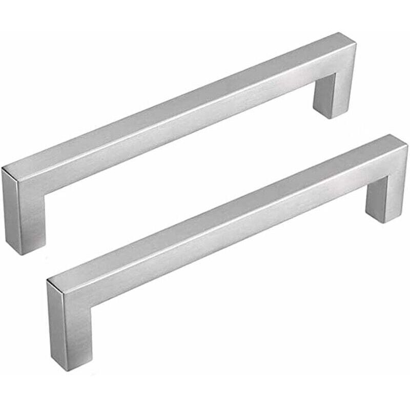2er-set Küchenschrankgriffe, Achsabstand 128 Mm, Küchenschrankgriffe Aus Edelstahl, Silberne Küchenschrankgriffe, Gebürstetes Nickel, Küchenschrankgriffe Aus Edelstahl