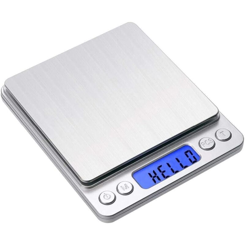 Digitale Küchenwaage 500 G, 0,01 G, Multifunktionale Edelstahl-taschenwaage Mit Hintergrundbeleuchtetem Lcd-display, Silber