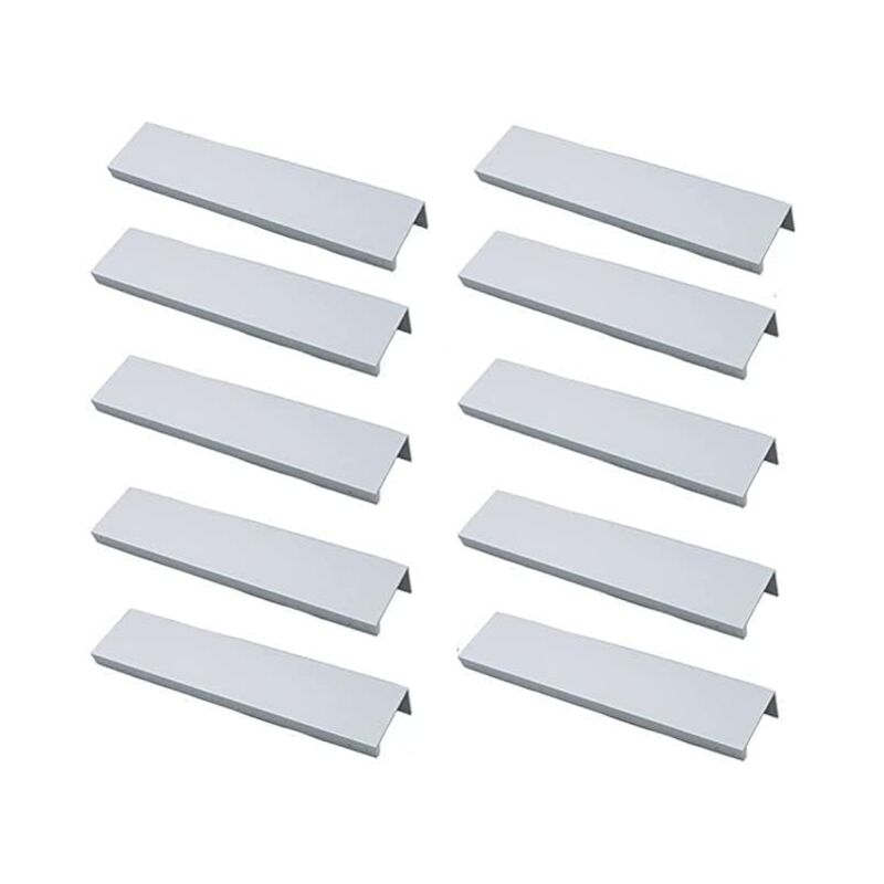 10er-pack Profilgriffe Für Küchenmöbel – Unsichtbare Griffe, Gebürstete Möbelgriffe, Silberne Möbelgriffe Aus Aluminiumlegierung, Mittenabstand 96 Mm