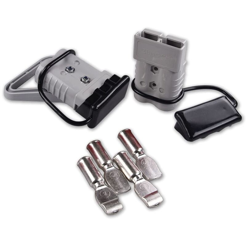 350 A, 2 Stück Batteriestecker, 350 A, 2 Awg, Grauer Batteriestecker + 1 Stück 350 A-batteriestecker Mit Griff + 2 Stück Staubschutzkappen