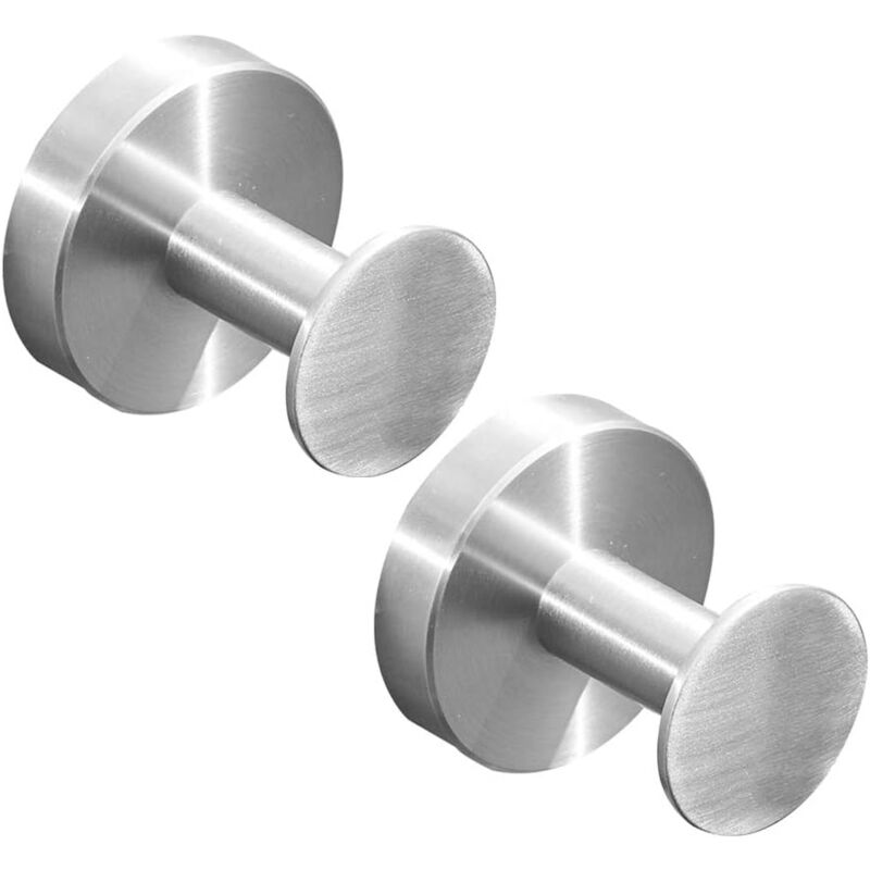Kleiderhaken Aus Edelstahl, Runde Badezimmerhaken, Zur Wandmontage, 2 Stück, Silber