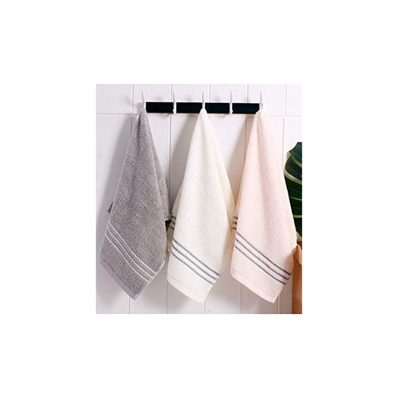 Handtuch-set: 3 Handtücher, Badetücher, 34 X 74 Cm, Baumwollhandtücher In Rosa, Weiß Und Grau, Saugfähige Tücher Für Küche Und Bad