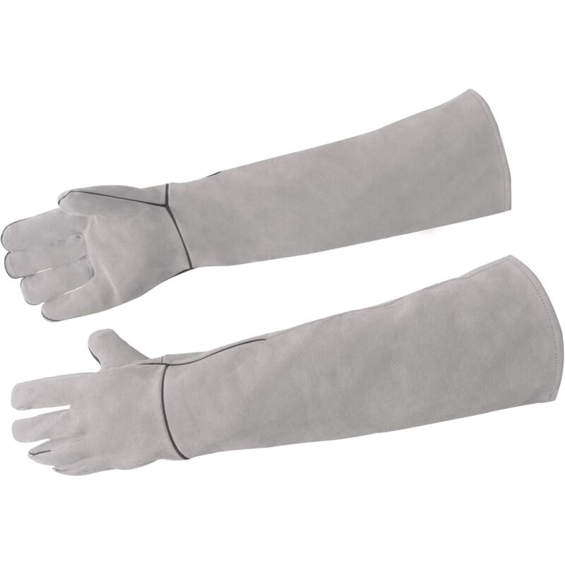 Mehrzweck-haustierhandschuhe Gegen Bisse, Gartenhandschuhe Mit Ärmeln, Handschuhe Für Hunde/katzen/vögel/schlangen/kakteen (grau)