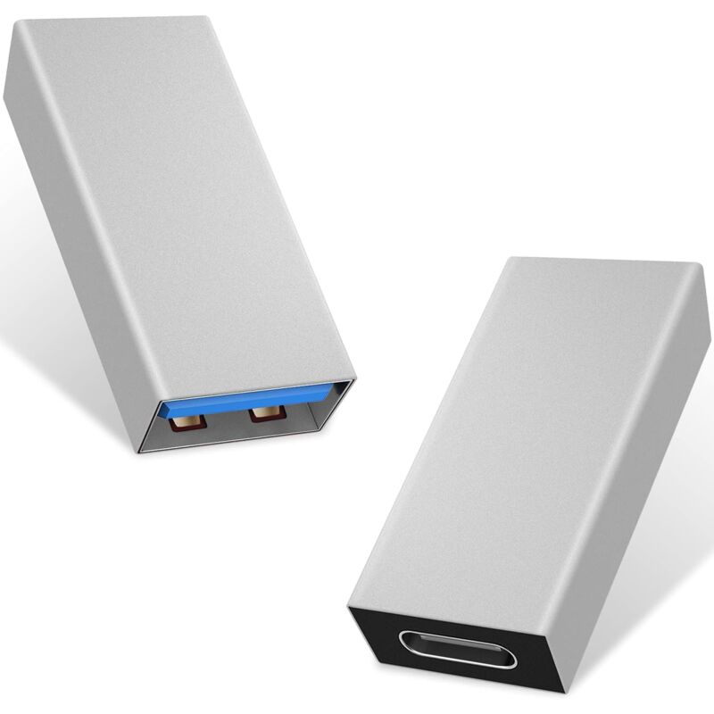 Silber 2er-pack Usb-c-zu-usb-3.0-adapter, Usb 3.1, Usb 3.0-buchse Auf Usb-c-buchse, Kompatibel Mit Iphone 11, Google Pixel, Samsung Galaxy S20, Huawei, Moto