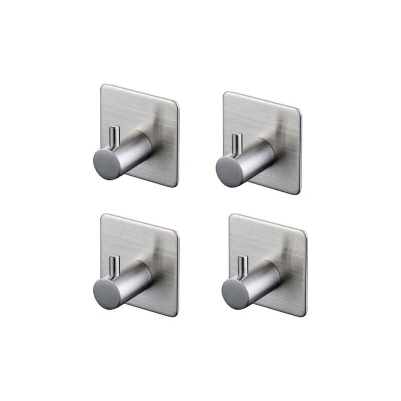 3m Ulisem Klebehaken, 4er-pack, Edelstahl-wandhaken Für Badezimmer, Silber