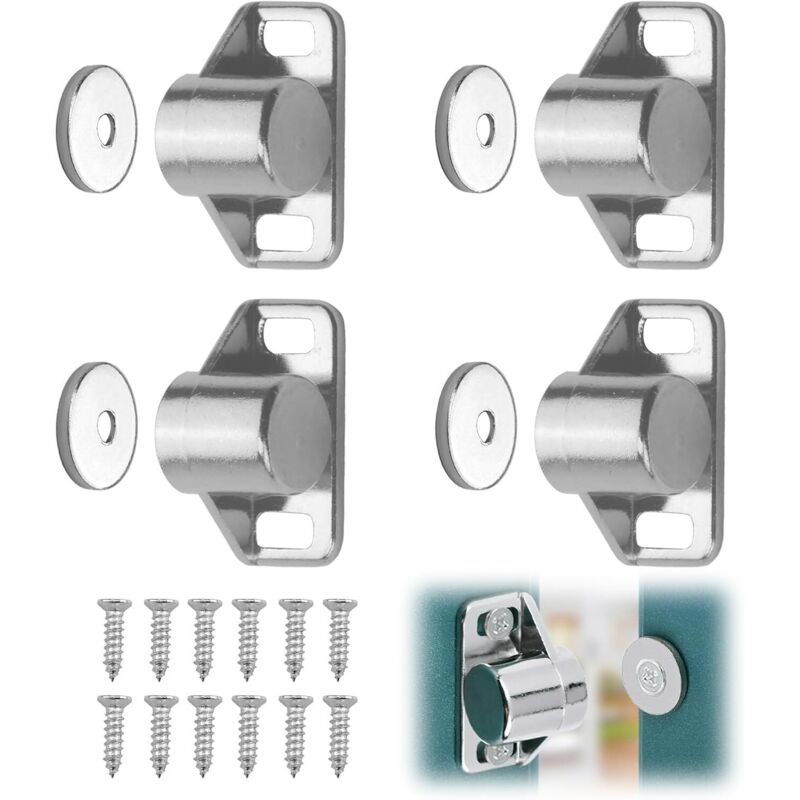 Türmagnete, Schließmagnete Aus Zinklegierung, Magnetische Türschließer Für Möbel, Kleiderschränke, Schränke (silber)