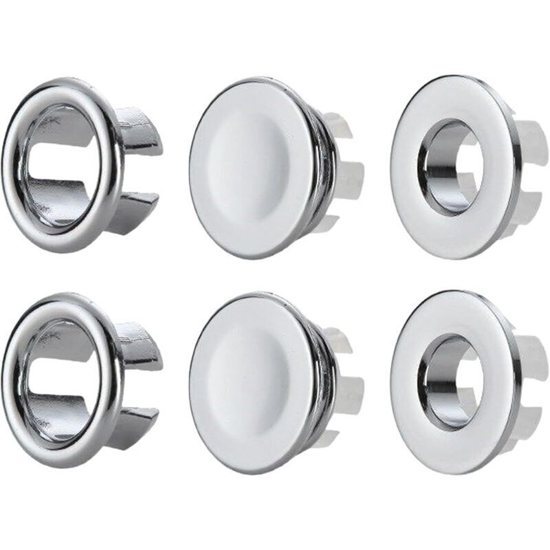 6-teiliges Set Für Spülbeckenüberlaufabdeckung, Überlaufring, Überlaufbecken, Zubehör Für Runde Spülbecken, Spülbeckenabdeckung Aus Kupfer, Für Badezimmer, Küchen Und Spülbecken