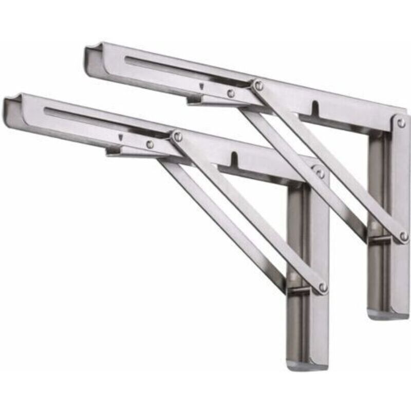 Klappbare Regalträger – Set Mit 2 Einziehbaren Edelstahlträgern, 350 X 175 Mm, Silberfarben