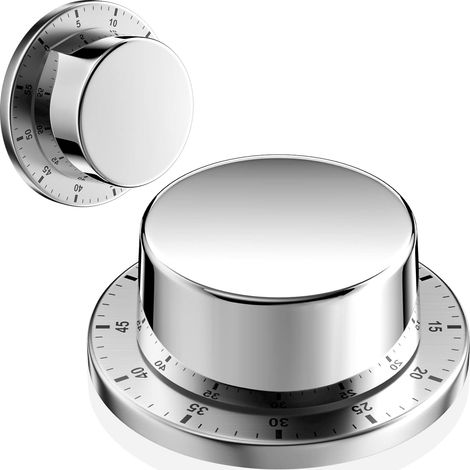 Mechanischer, Magnetischer Und Wiederverwendbarer Küchentimer Aus Edelstahl, Wasserdicht, Mit Countdown-funktion Zum Kochen, Backen Und Eierkochen. Silber.