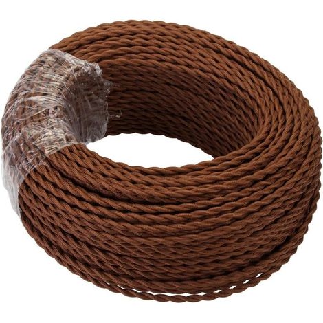 10 M Textilkabel, Retro-design, Gedrehtes Geflecht, Leinenummantelter Kupferdraht, 2 Adern (2 X 0,75 Mm²), Für Diy-pendelleuchten/kaffeemaschinen – Rapanda