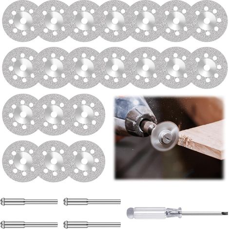 25 Mini-diamanttrennscheiben Mit 3-mm-dorn Zum Schneiden Von Stein, Glas Und Keramik