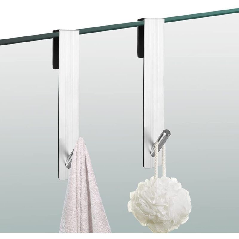 Duschhaken, Set Mit 2 Duschwandhaken Zum Anbringen Ohne Bohren Mit Schaumstoffschutz, Handtuchhaken Aus Edelstahl, Handtuch- Und Bademantelhalter.