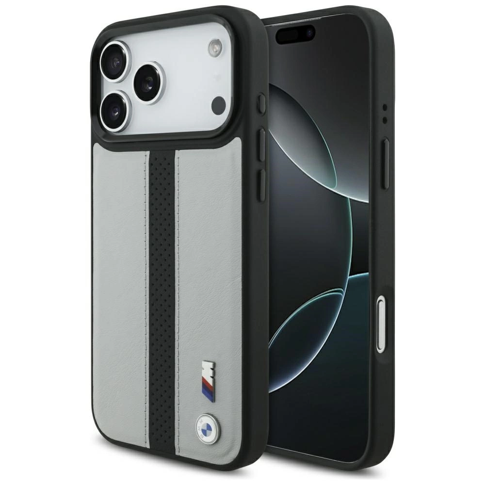 Bmw M Magsafe Hülle Mit Perforiertem Streifenlogo Für Iphone 17 Pro Max – Grau