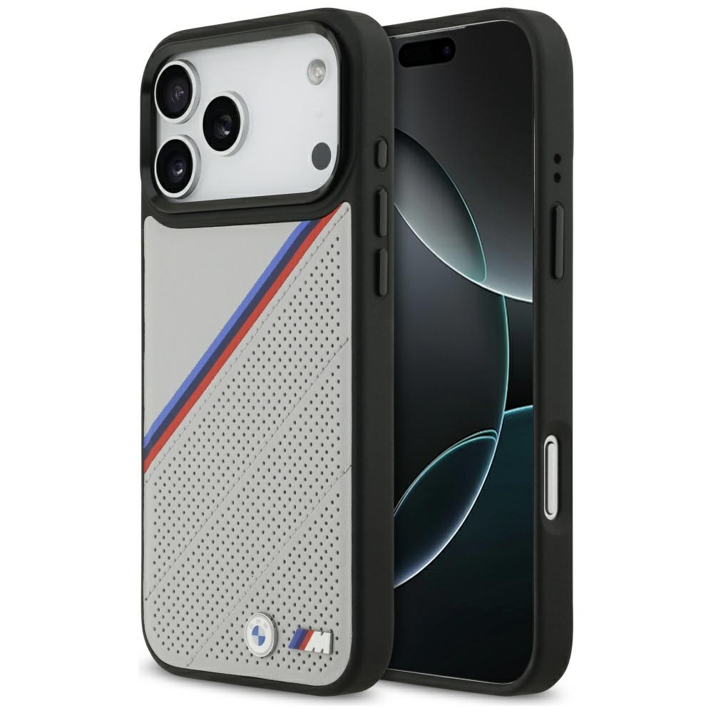 Bmw M Tricolor Metal Logo Magsafe Hülle Für Iphone 17 Pro Max Grau