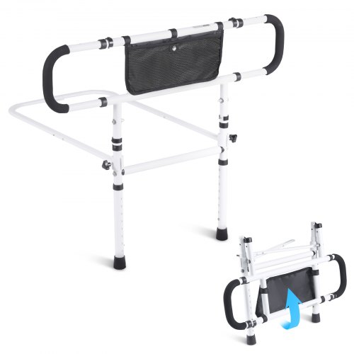 Bettaufstehhilfe Senioren Bettgitter Aufstehhilfe Mit 2 Stützbeinen & Befestigungsgurt Bettgeländer Höhenverstellbar Von 740 Bis 930mm Schutzgeländer Für Queensize- Doppel- & Einzelbett