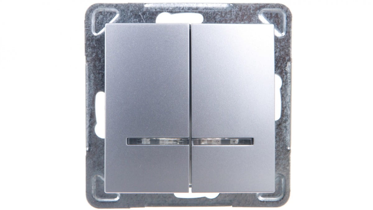 Impresja Kerzenschalter Mit Beleuchtung Silber Łp-2ys/m/18
