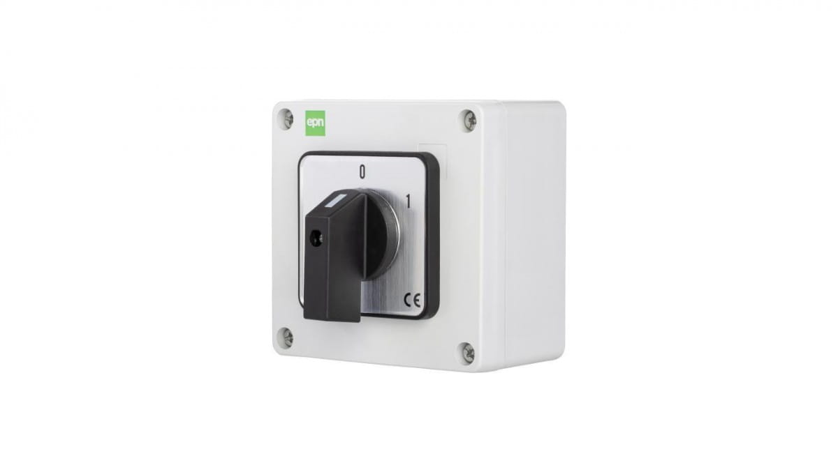 Nockenschalter 16a/3f 0-1 Im Ip65-gehäuse Grau 105x105x66 6160-00