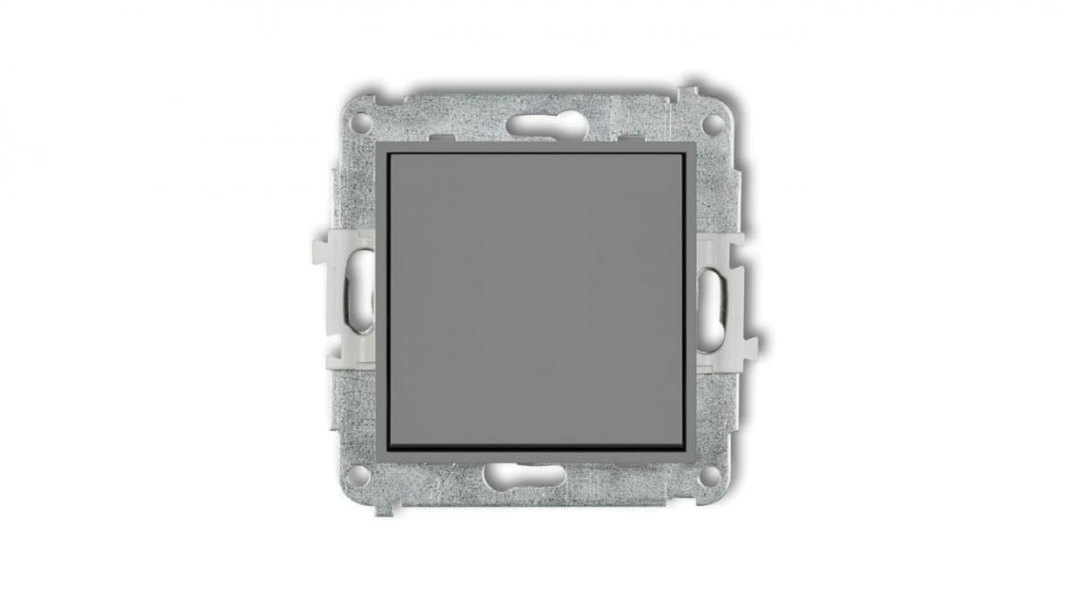 Icon Einpoliger, Normalerweise Offener Schaltermechanismus (ein Knopf Ohne Piktogramm), Mattgrau 27iwp-4.1
