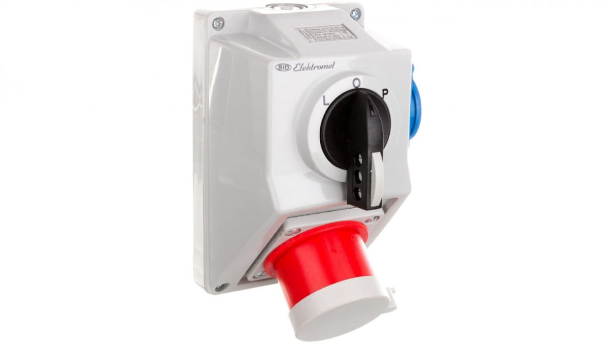Installationssatz Mit/ohne Schalter C32-48.1n L-0-p + Stecker 32a 3p+n+z/32a 2p+z Ip44 974028