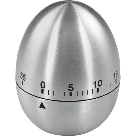 Silberner Eiertimer (mit Timerfunktion, Sanduhr, Edelstahl)